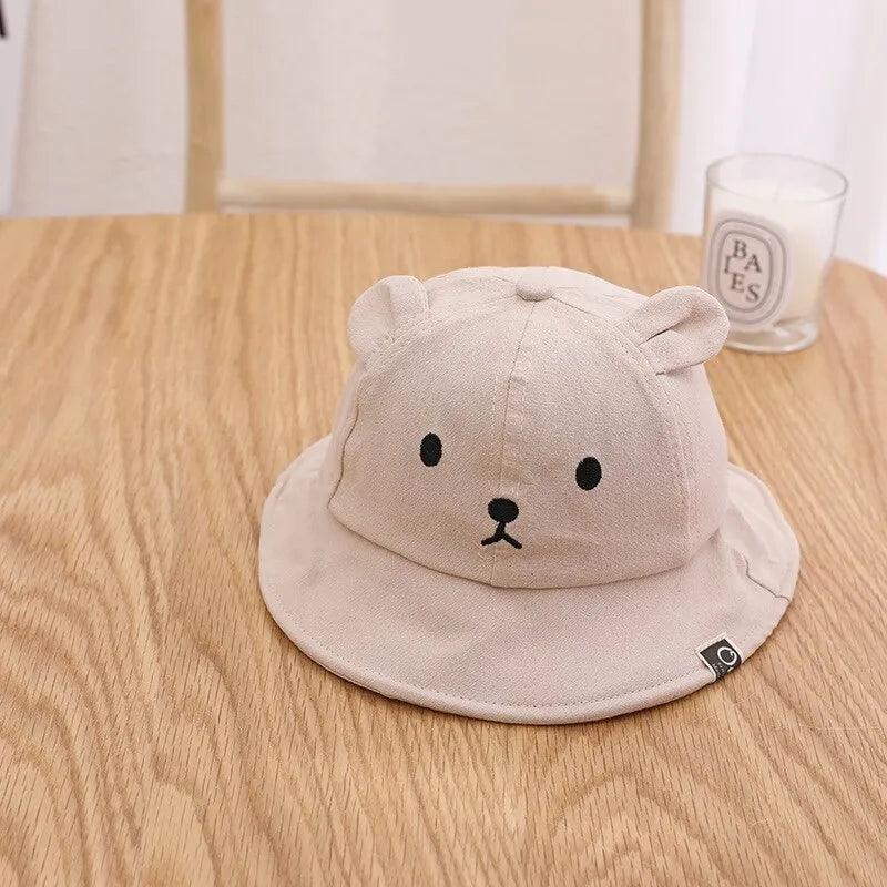 Maxime Cute Bear Baby Bucket Hat With Ears Boy Girl Cotton Kids Sun Hat Outdoor Summer Child Panama Cap - MAXIME