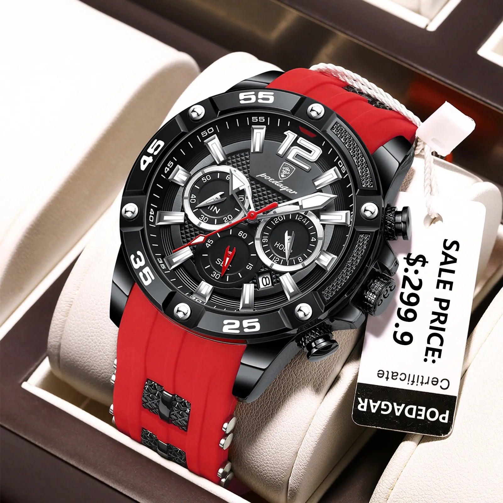 POEDAGAR Casual Men Watch Luxury Waterproof Luminous - MAXIME