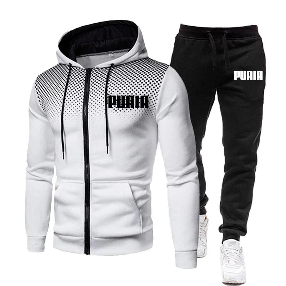 Autumn Winter Male Outdoors Hoodies Jogging Tracksuits 2 Piece - MAXIME