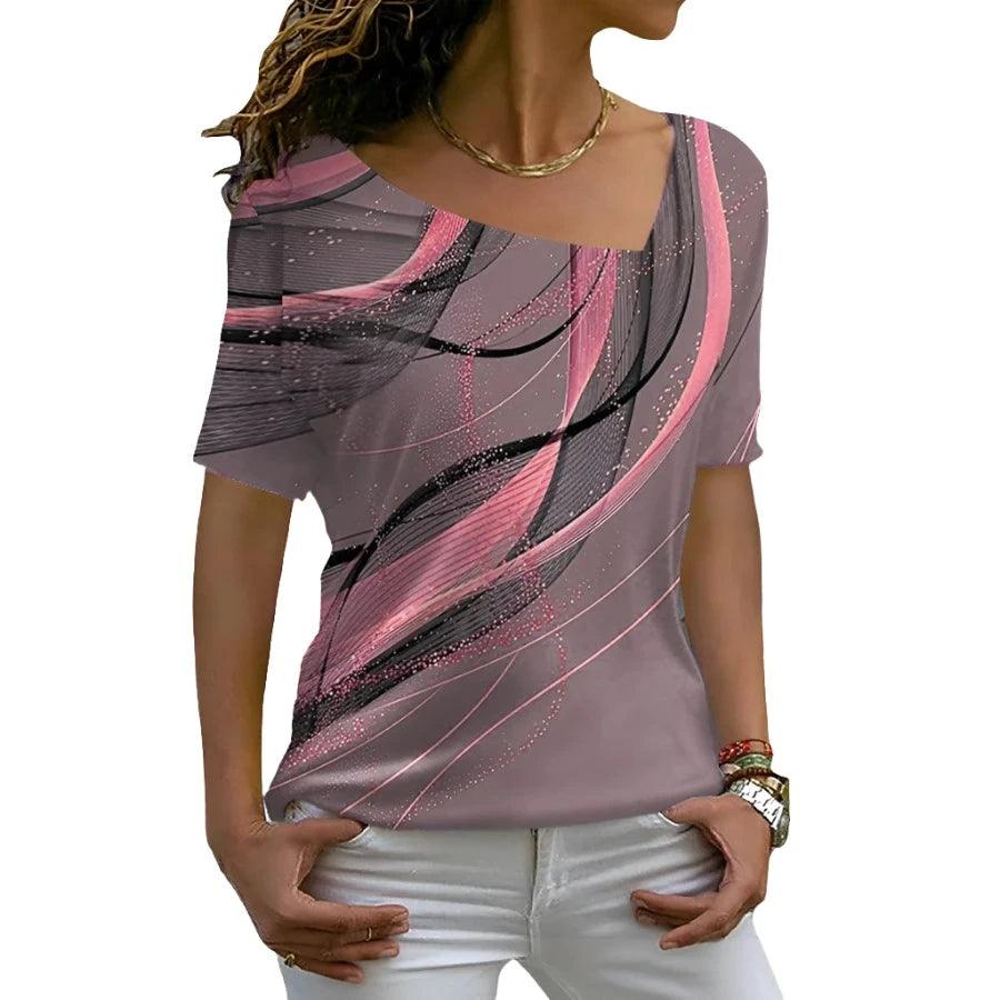 Elegant Women's Slim Casual T-shirt - MAXIME