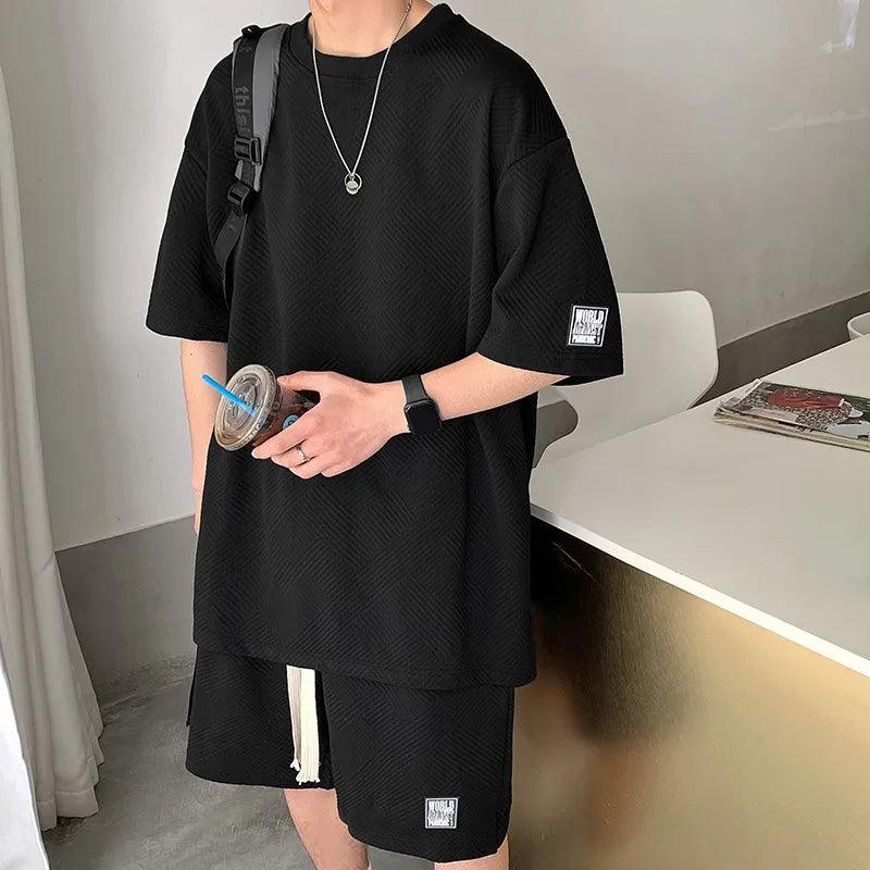 Men's Casual T-Shirt Fashion Sleeve Two Piece Set for Unisex - MAXIME