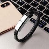 Maxime 3D 6A Leather Bracelet Micro USB Type C Portable Keychain USB Data cable Super Fast Charging Mobile Phone Charger Cable - MAXIME