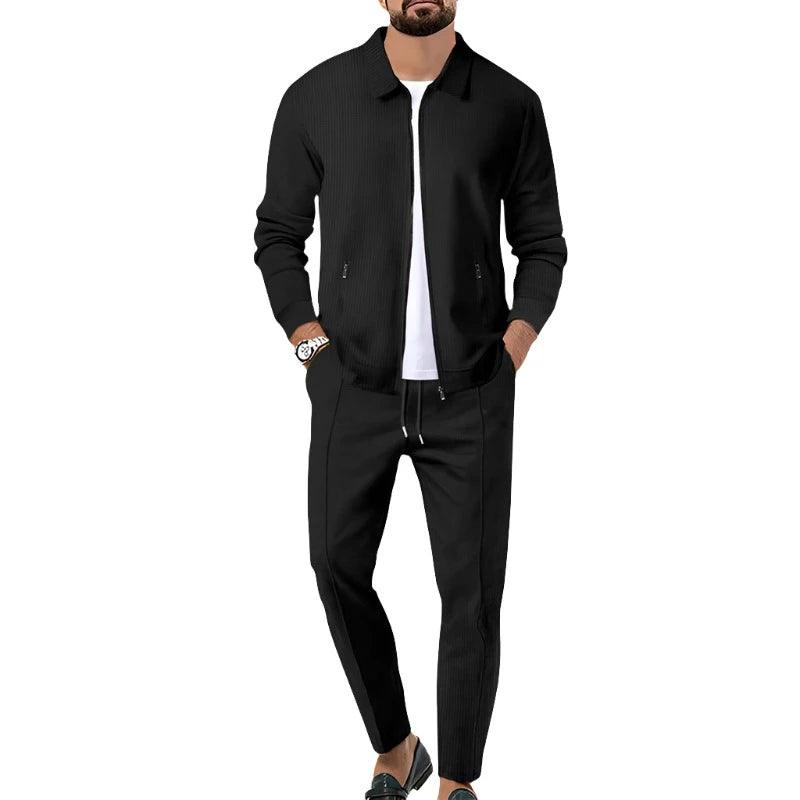 Men's clothing Cardigan jacket set Pants elegant - MAXIME