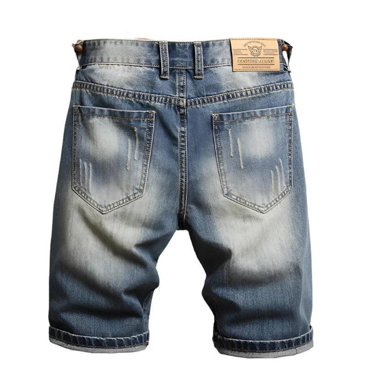 Straight Slim Denim Shorts Male Brand Pants - MAXIME