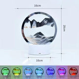 LED RGB Sandscape Lamp， Moving Sand Art Night Light with 7 Colors Hourglass Light 3D Deep Sea Display Decoration Christmas Gift - MAXIME