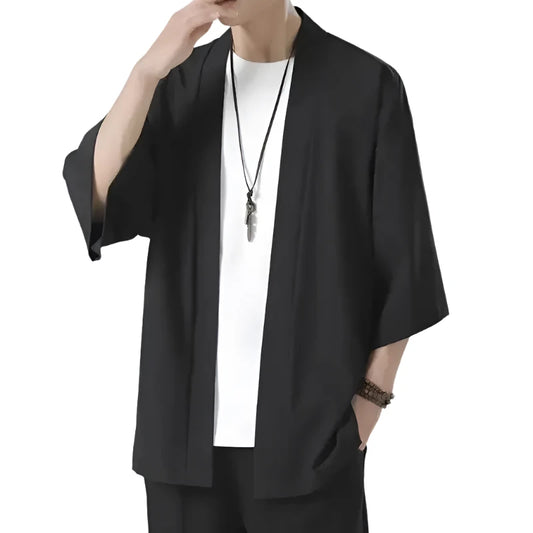 Black Cardigan Sleeve Outwear for Summer - MAXIME