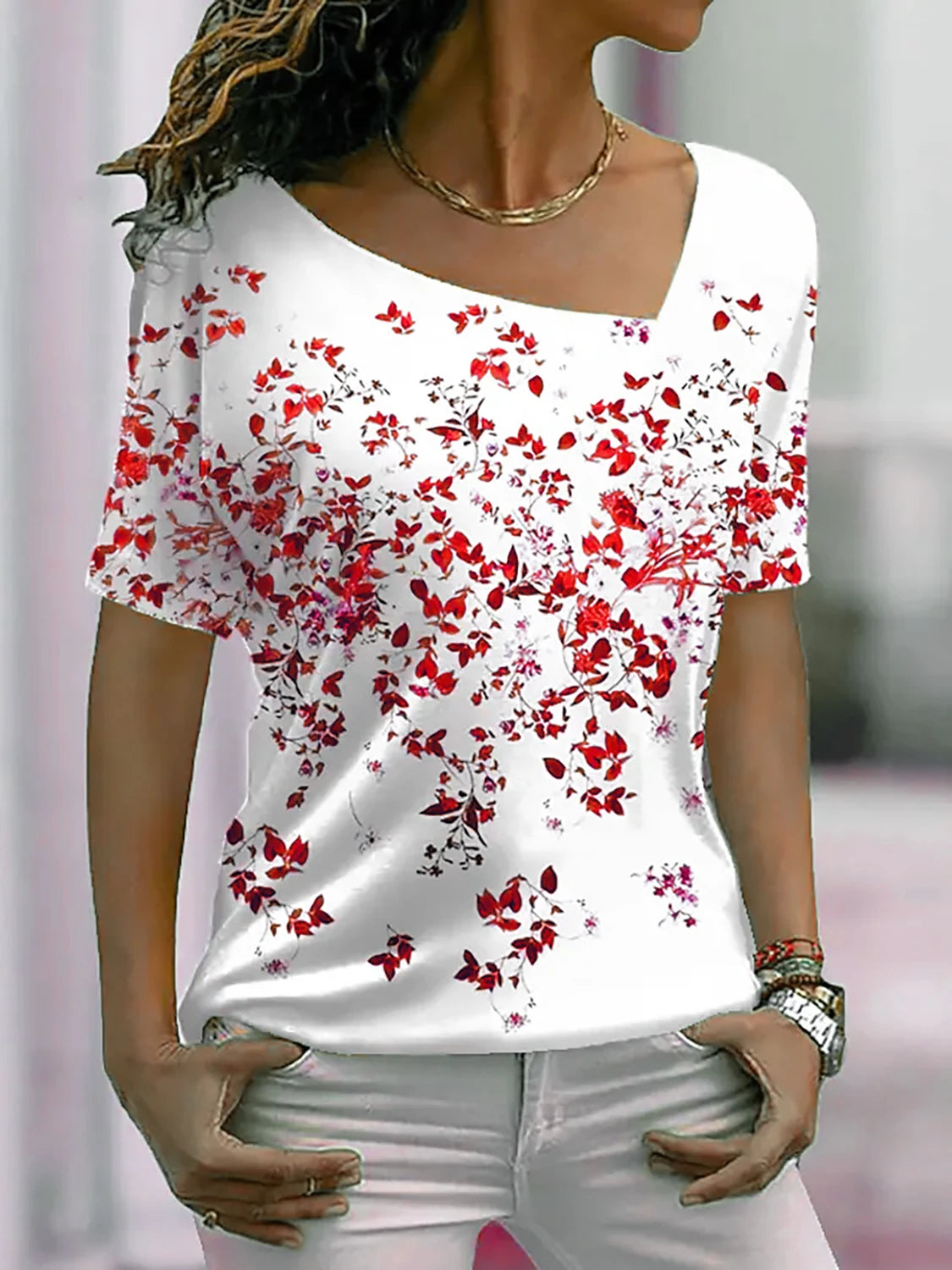 Women's T Shirt Rose Floral - MAXIME