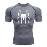 Men's Spider Print Compression Shirt, - MAXIME