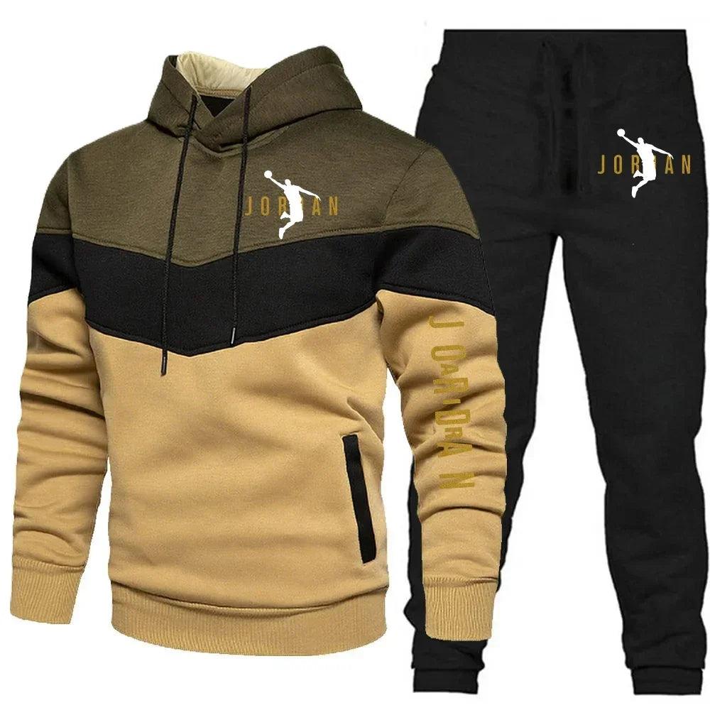 Men's Warm Hoodie Set Sweatshirt + Pants 2-Piece Suit Sports - MAXIME