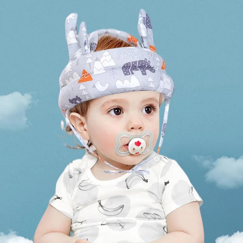 Maxime 1Pcs Grey Forest Antlers Hat Walking Safety Helmet Baby Toddler Safety Anti Collision And Anti Fall Cap - MAXIME