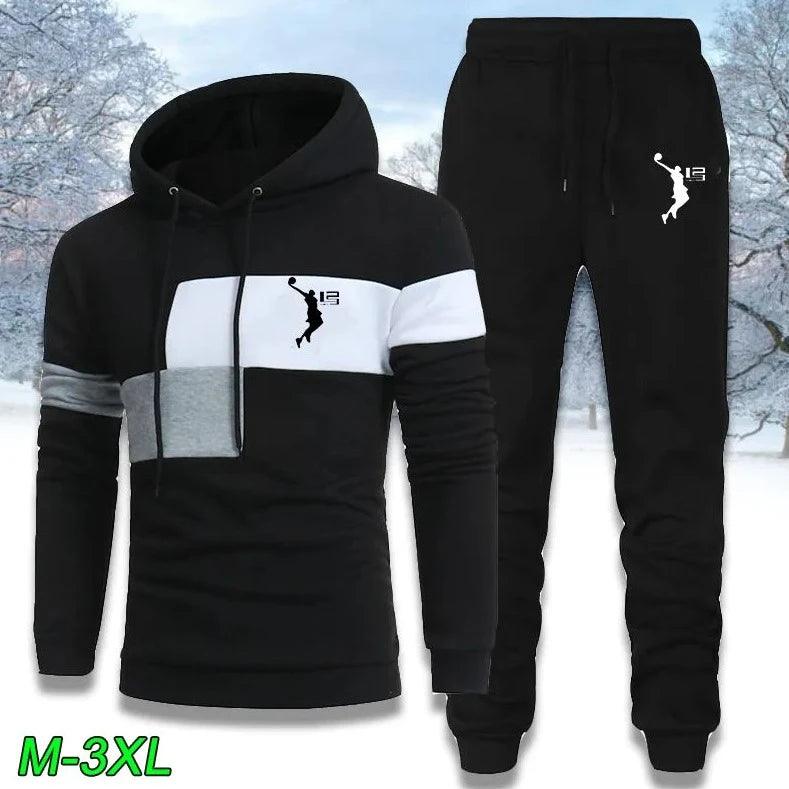 Men's Two Piece Set Printing Tracksuit Sweatshirt Jogging Sweatpants - MAXIME