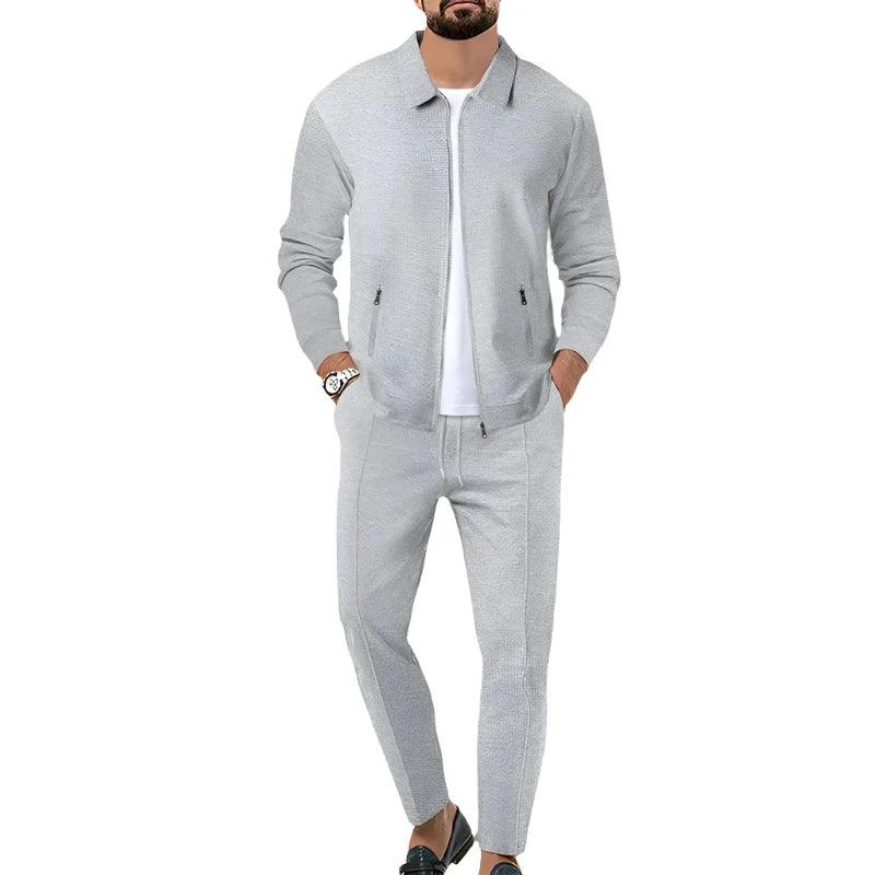 Men's clothing Cardigan jacket set Pants elegant - MAXIME