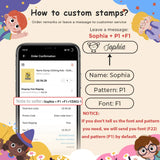 Maxime Cartoon Dinosaur Custom Name Stamp For Clothing Personalise For Student Clothes Chapter Children's - MAXIME