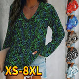 Women's Tops T Shirt Casual V Neck Long Sleeve Basic Essential XS-8XL - MAXIME