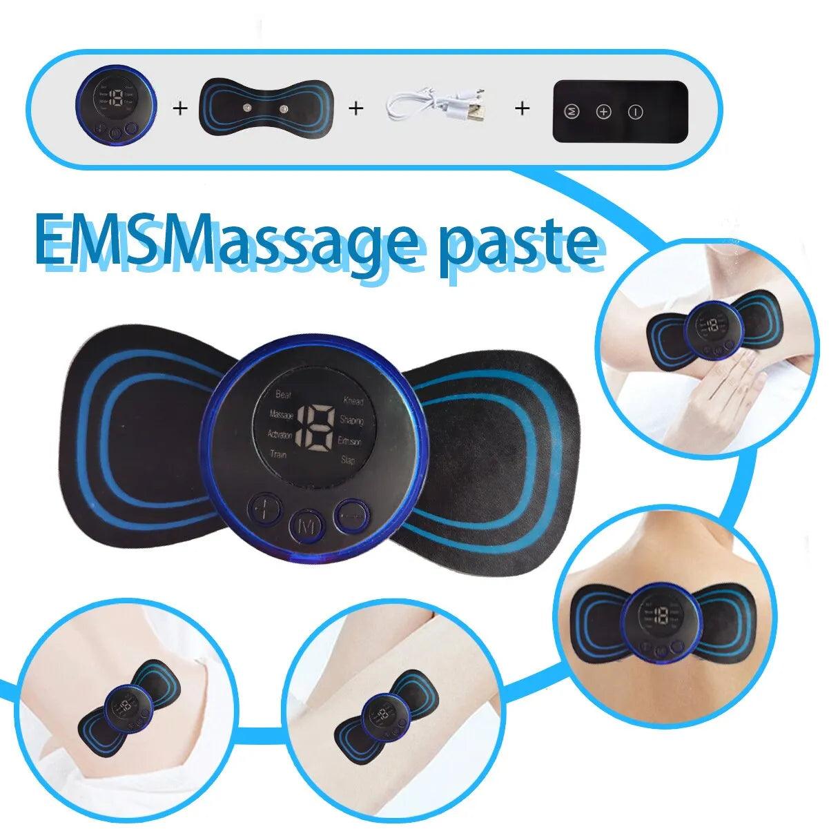 Maxime Mini Neck Rechargeable Massager Electric Neck Massage EMS Cervical Vertebra Massage Patch 8 Modes for Muscle Pain Relieve Relax - MAXIME