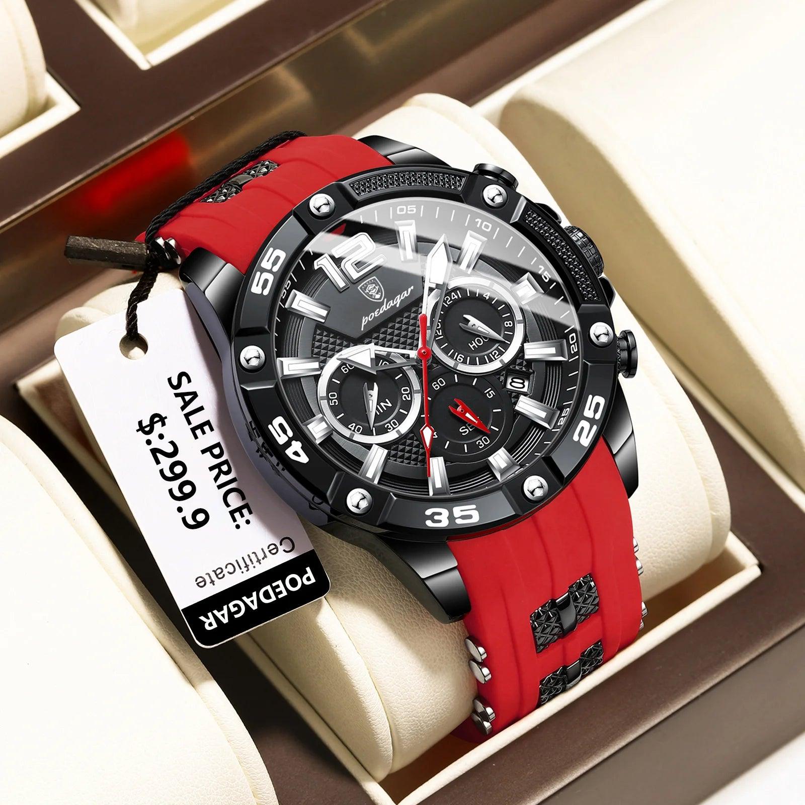 POEDAGAR Casual Men Watch Luxury Waterproof Luminous - MAXIME