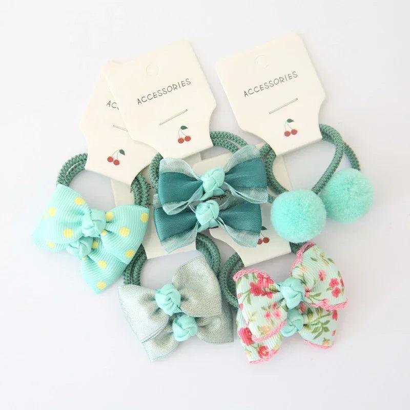 10Pcs/Set Floral Bow Baby Hair Elastic - MAXIME