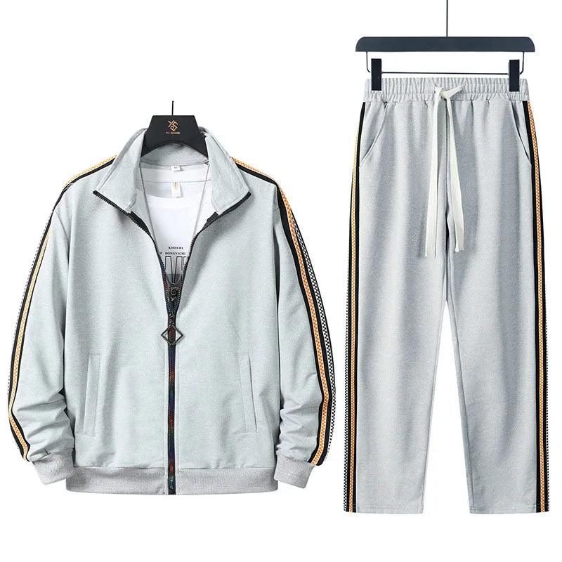 Men Set Fashion Tracksuit Suit Male Spring Warm Outerwear Sport Man - MAXIME