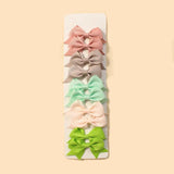 10Pcs/Set New Cute Solid Ribbon Bowknot Hair Clips for Baby Girls Handmade Bows Hairpin Barrettes Headwear Baby Hair Accessories - MAXIME