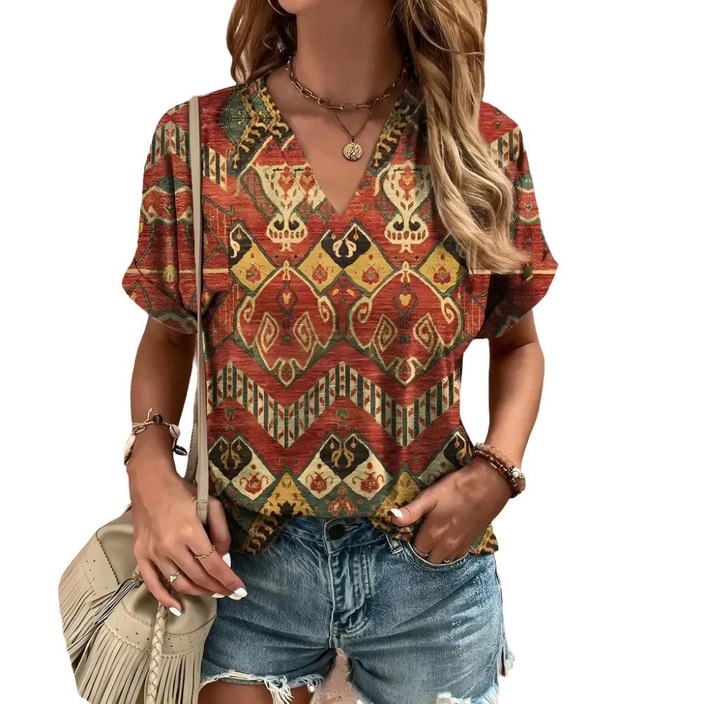 V-Neck Female Loose Clothing - MAXIME