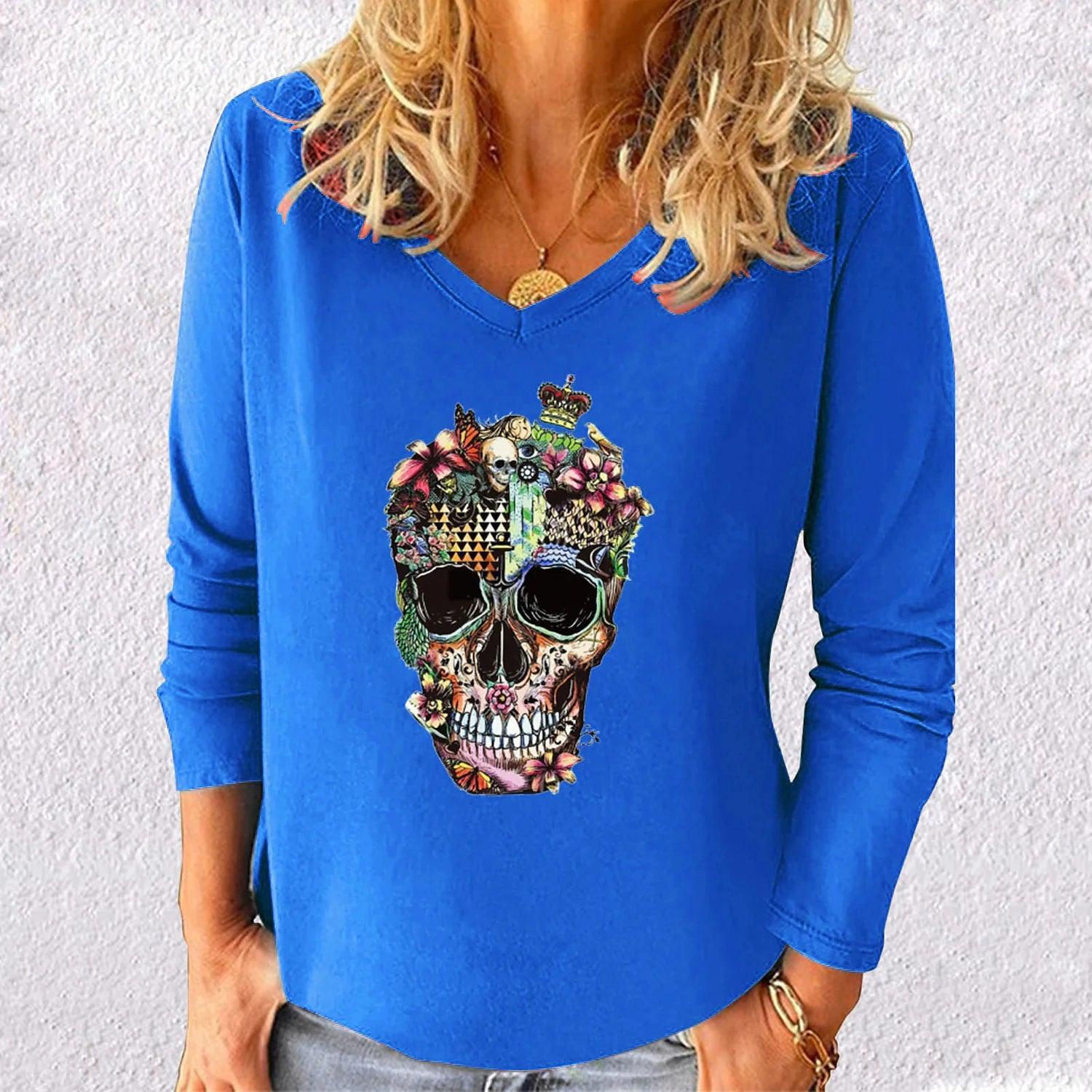 Women's Tops Casual Home V Neck Long Sleeve Basic T Shirt Tee XS-8XL - MAXIME