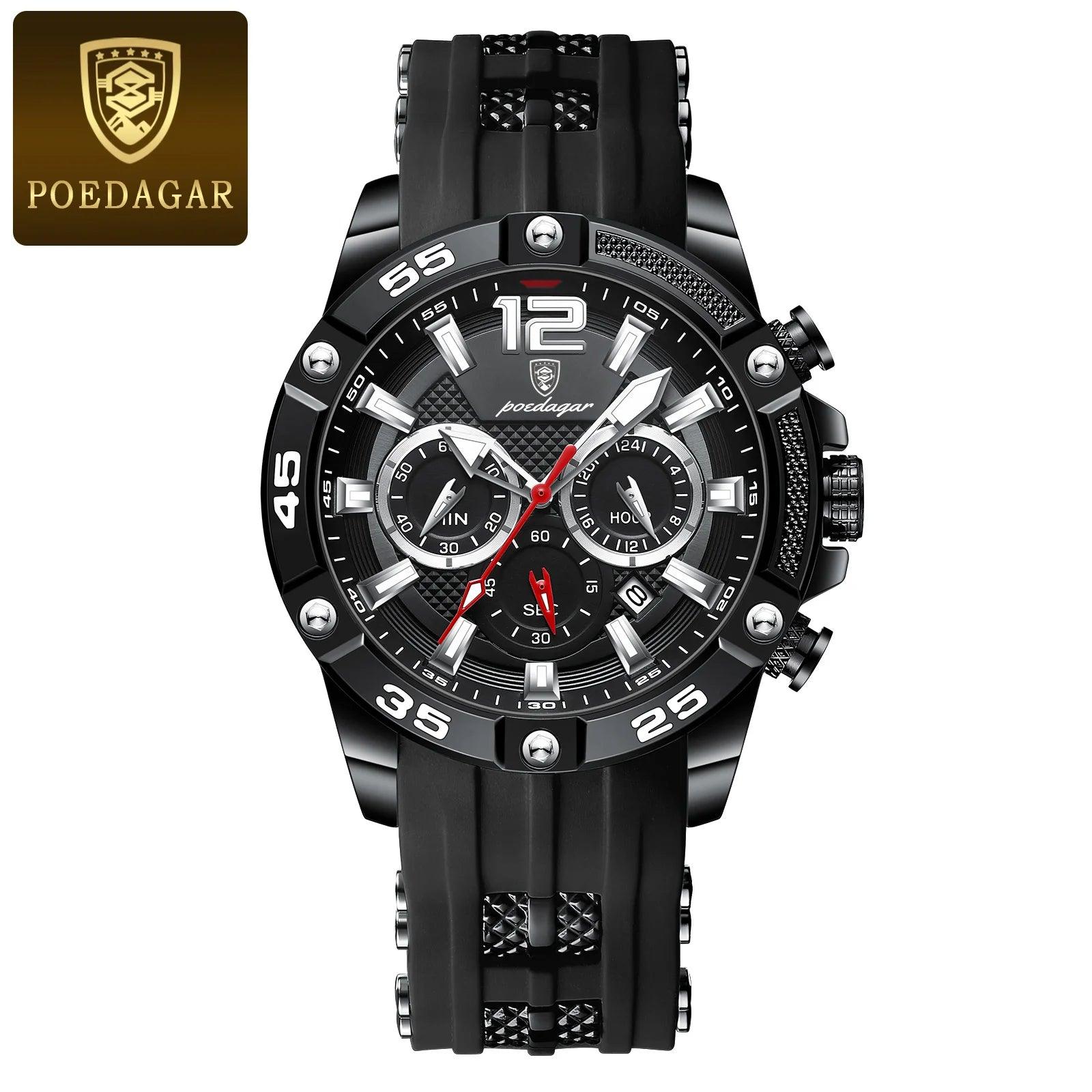 POEDAGAR Casual Men Watch Luxury Waterproof Luminous - MAXIME