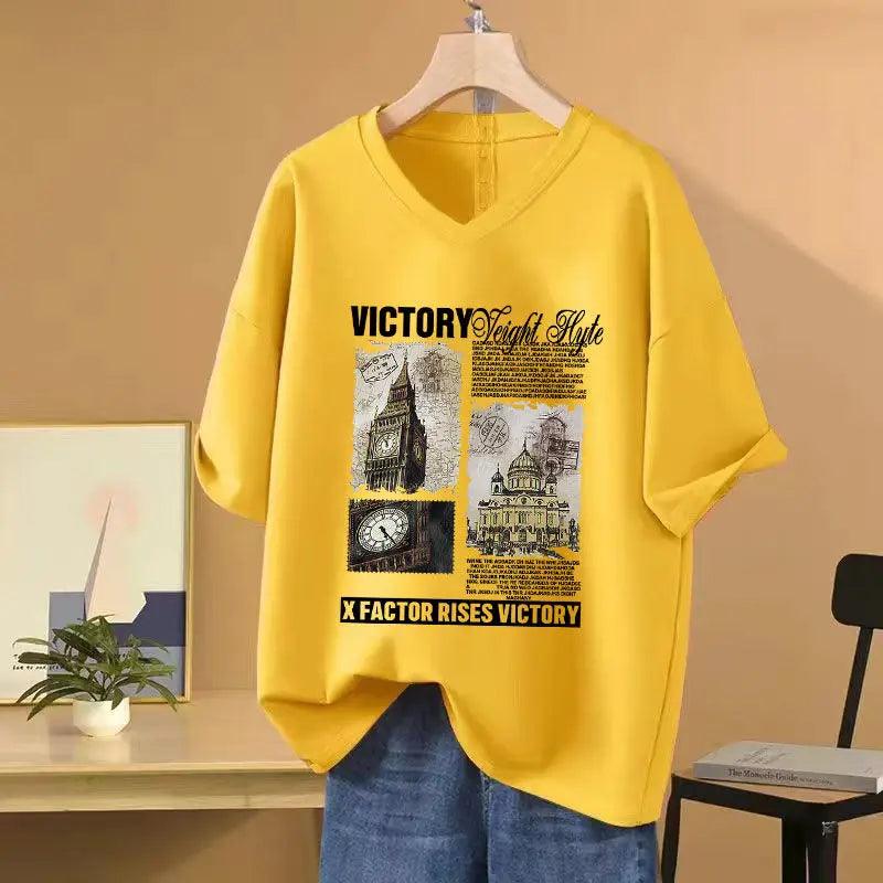 All-match Basic Tops Tees Vintage Fashion Women Clothing - MAXIME