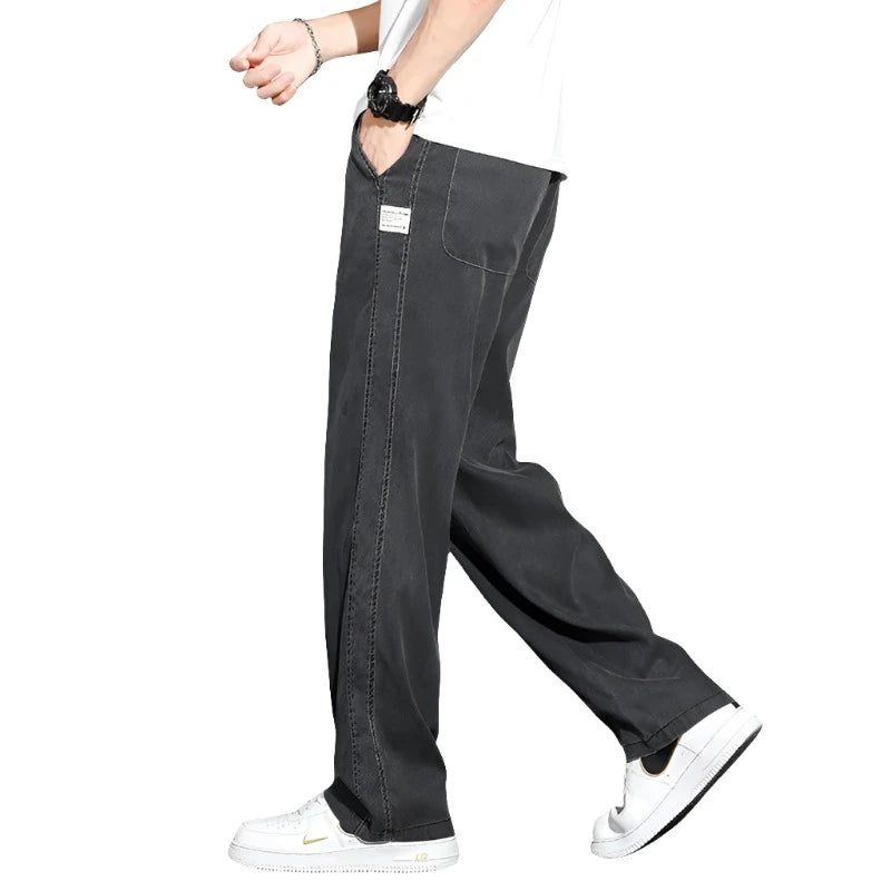 Wide-leg Men Jeans Soft Casual Straight Trousers - MAXIME