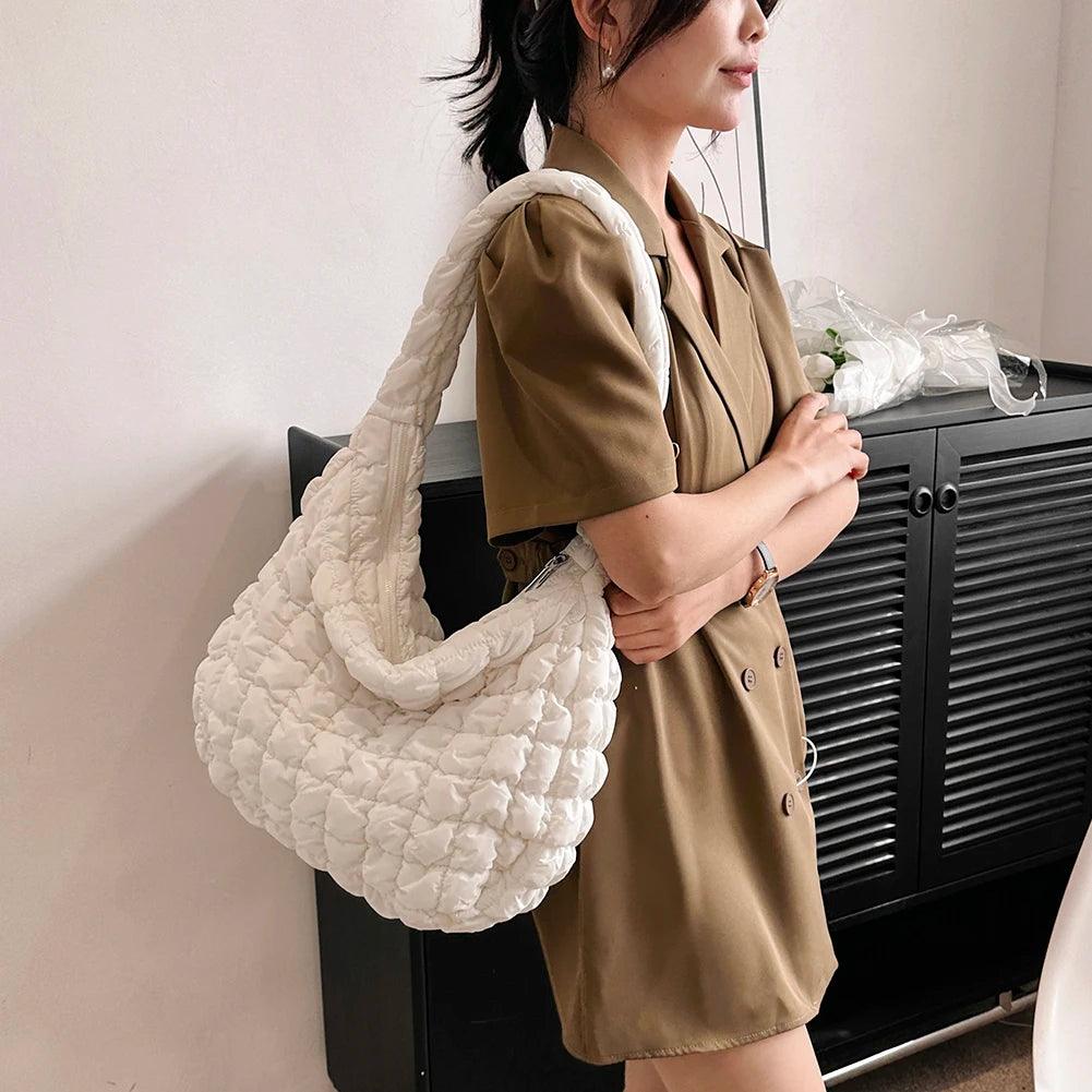 Women Pleated Bubbles Cloud Shoulder Bags Large - MAXIME