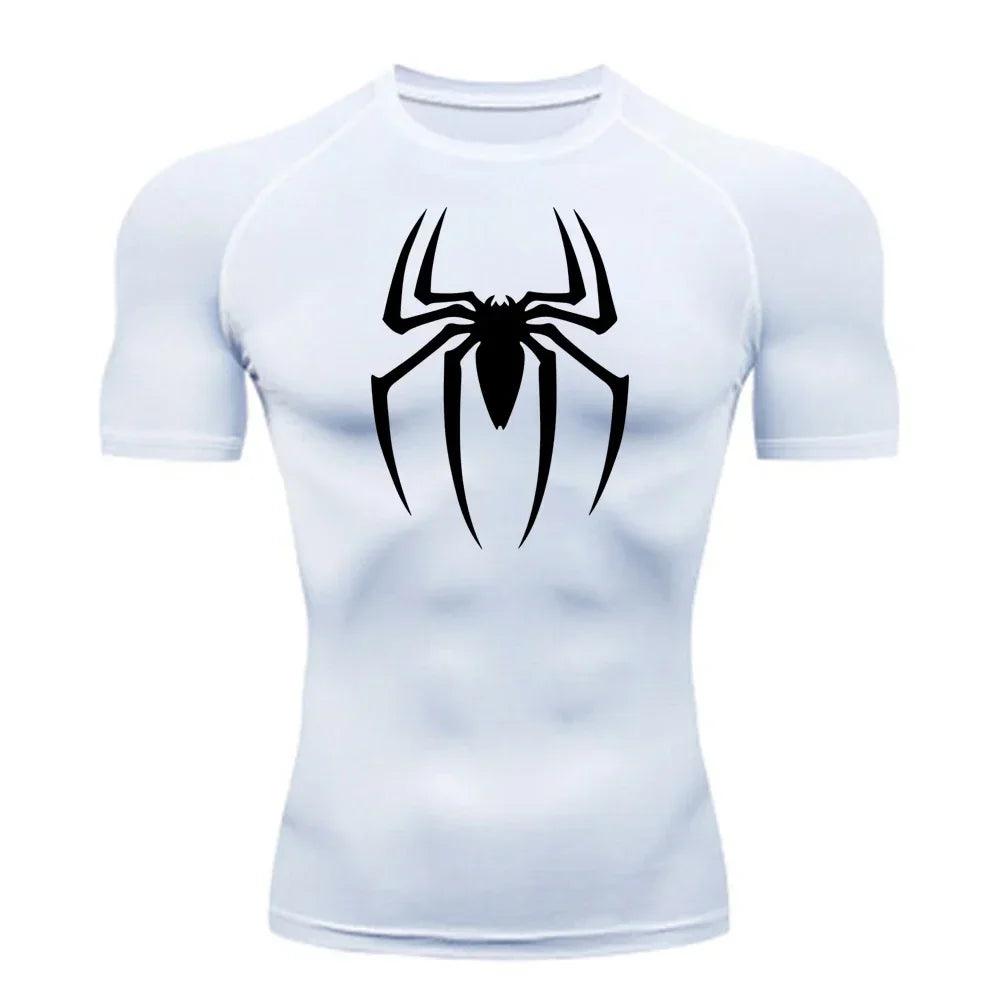 Men's Spider Print Compression Shirt, - MAXIME