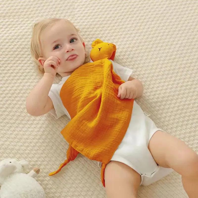 Maxime Baby Cotton Muslin Comforter Blanket Soft Newborn Sleeping Dolls Kids Fashion Sleep Toy Soothe Appease Towel Bibs - MAXIME