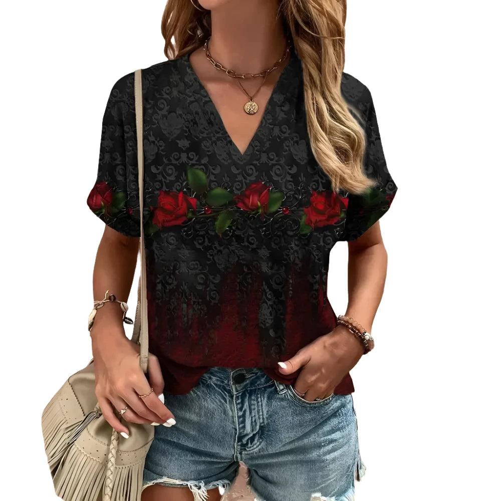 V-Neck Female Loose Clothing - MAXIME