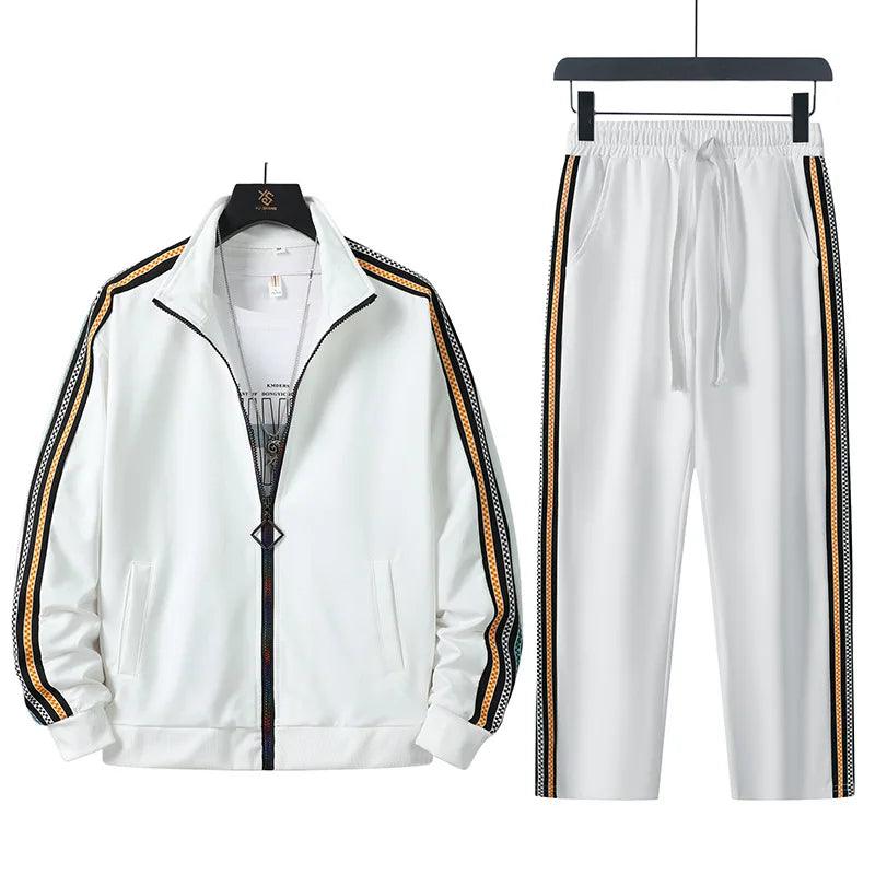 Men Set Fashion Tracksuit Suit Male Spring Warm Outerwear Sport Man - MAXIME