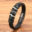 Leather Bracelets for Men Classic Style Stainless Steel Bangle Couple Charm Jewelry Gifts - MAXIME