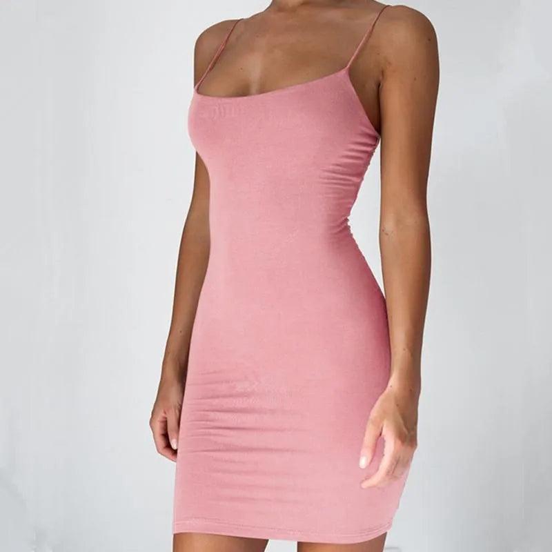 Maxime Sexy Spaghetti Strap Camisole Mini Dress - MAXIME