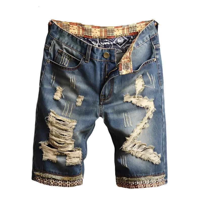 Straight Slim Denim Shorts Male Brand Pants - MAXIME