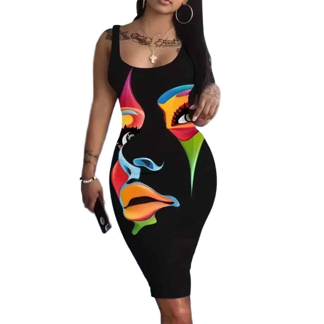 Plus Size U-Neck Sleeveless Casual Bodycon - MAXIME