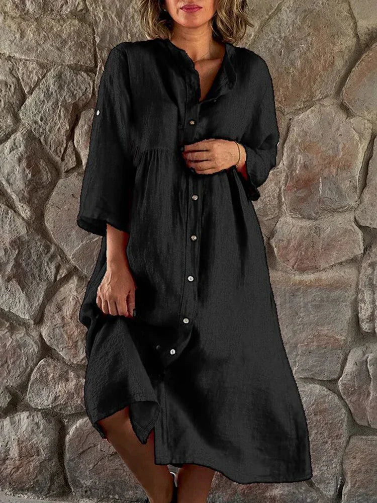 Maxime Long Sleeve Shirt Dresses - MAXIME