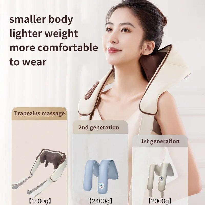 Electric Cervical Massage Shawl Wireless Rechargeable Portable Heated Kneading Neck Massager For Pain Relief - MAXIME