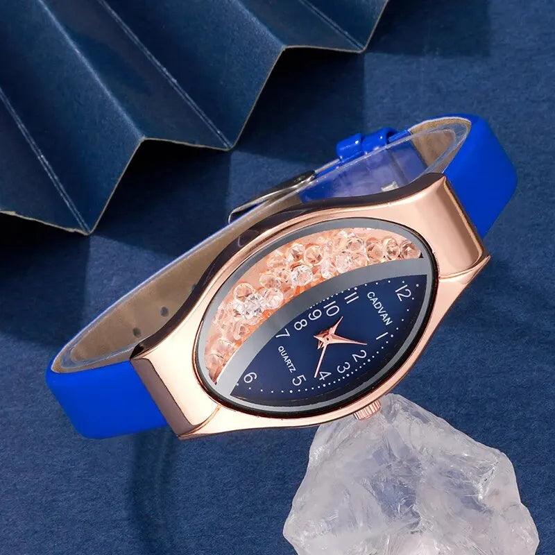 Maxime 6PCS Set Women Fashion Quartz Watch Female Clock Rhinestone Dial Luxury Brand Design Women Watches Simple Ladies WristWatch - MAXIME