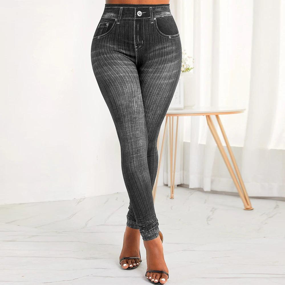 Women's Jeans High Waist Pants Ladies Casual Stretchy Skinny Trousers - MAXIME