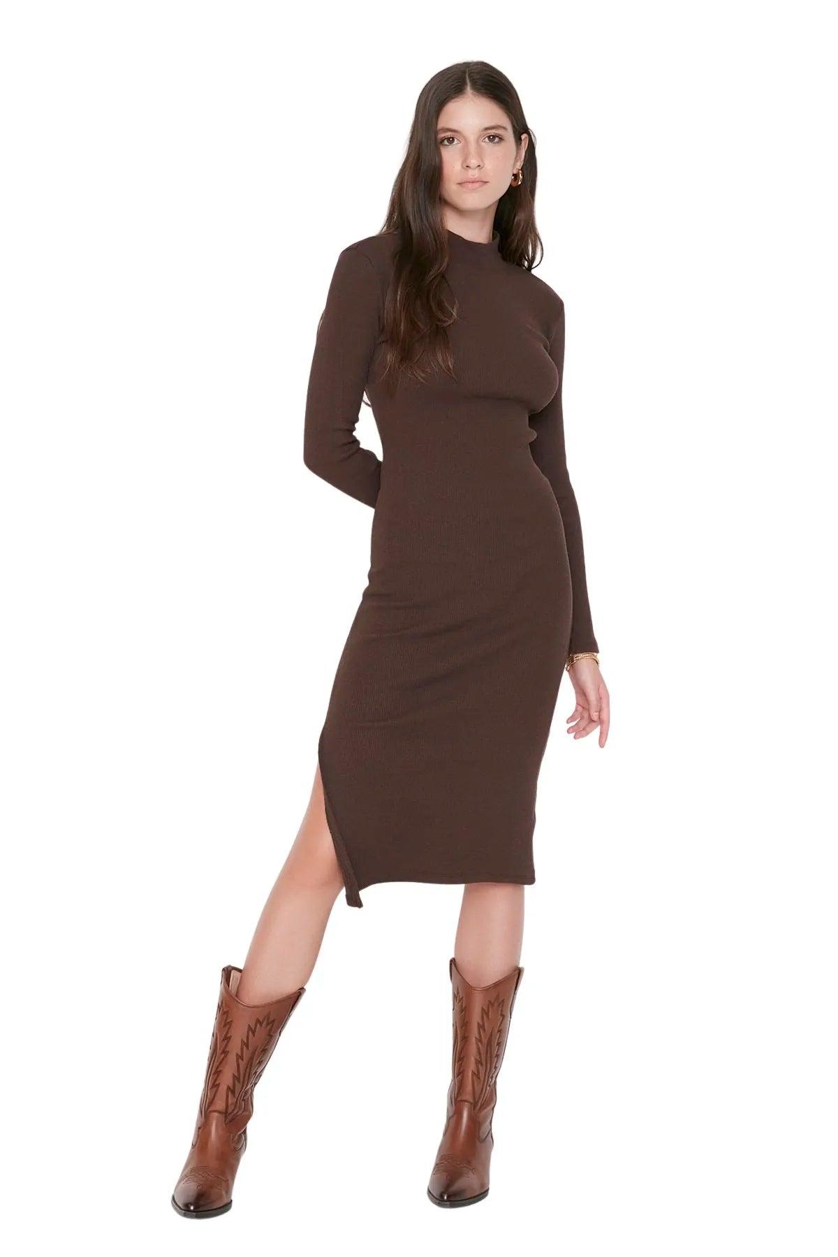 Maxime Midi Long Casual Slim Dress - MAXIME