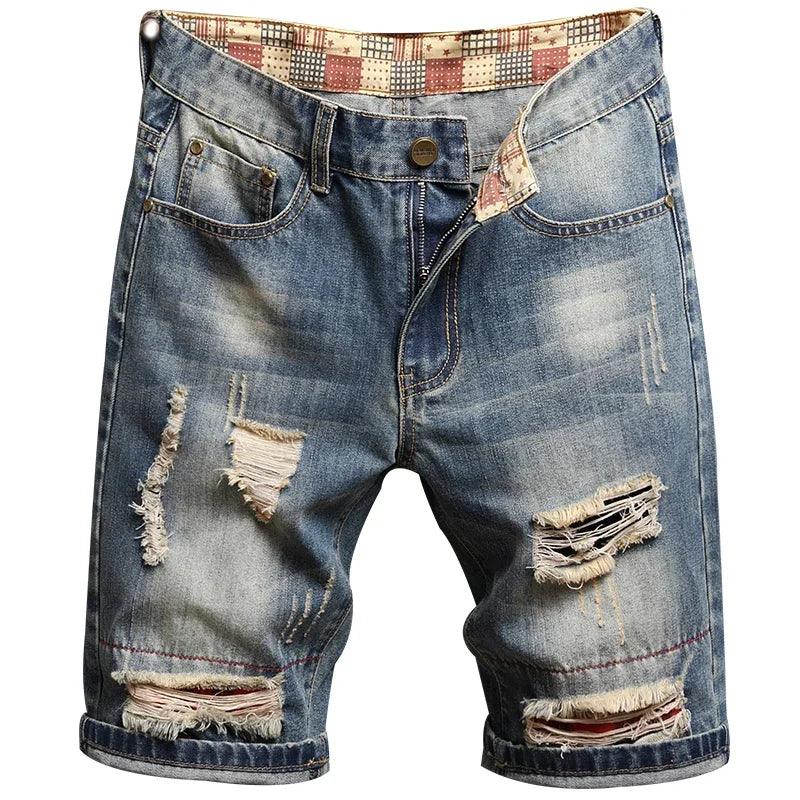 Straight Slim Denim Shorts Male Brand Pants - MAXIME