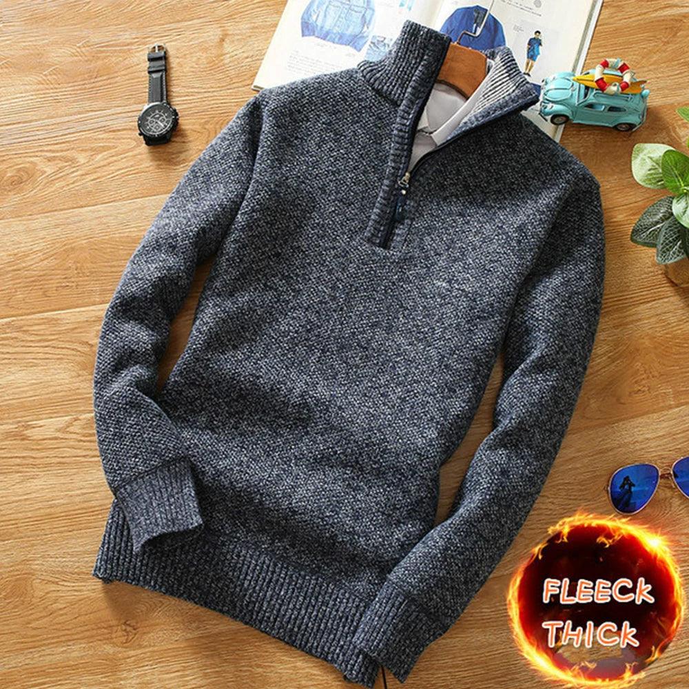 Jackets Mens Slim Fit Knitted Sweatercoat Thick Cardigan Sweater Coat Men - MAXIME