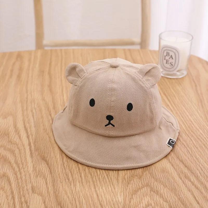 Maxime Cute Bear Baby Bucket Hat With Ears Boy Girl Cotton Kids Sun Hat Outdoor Summer Child Panama Cap - MAXIME