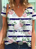 Women's T-Shirt Summer New Casual Short-Sleeved Flower - MAXIME