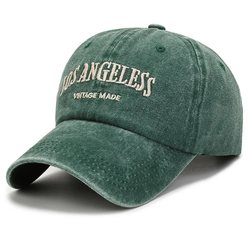 New green baseball cap female street wash letter thorn soft top - MAXIME