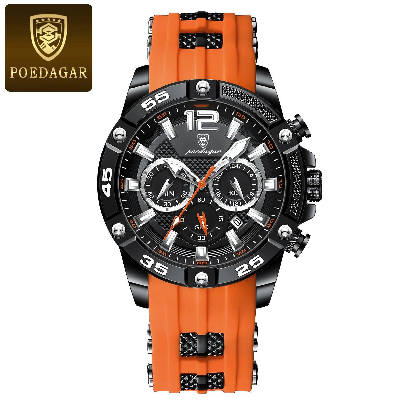 POEDAGAR Casual Men Watch Luxury Waterproof Luminous - MAXIME