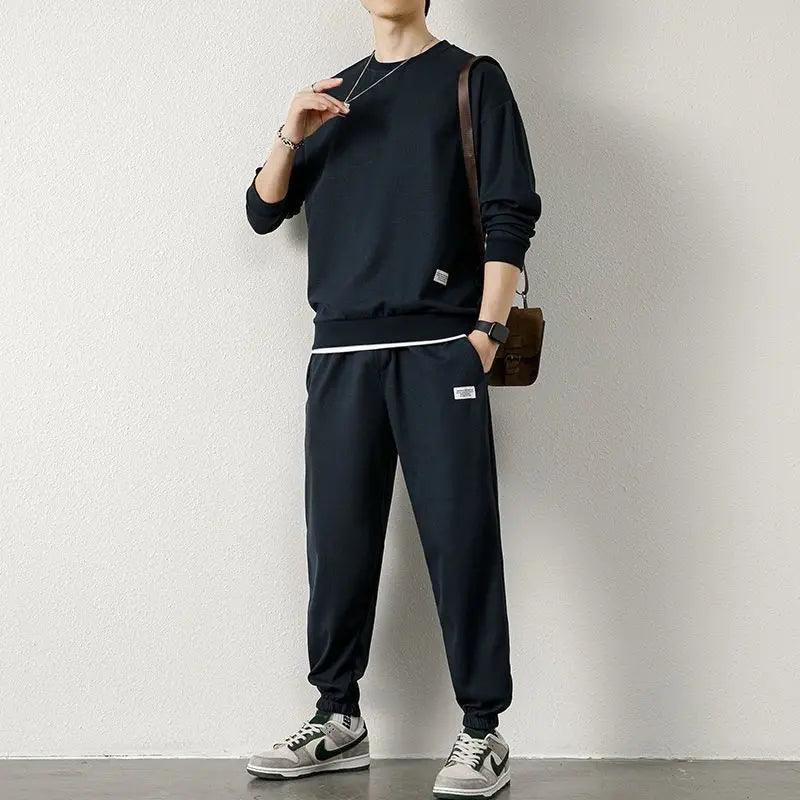 Men Two-Piece Casual Loose Long Sleeve and Pants - MAXIME