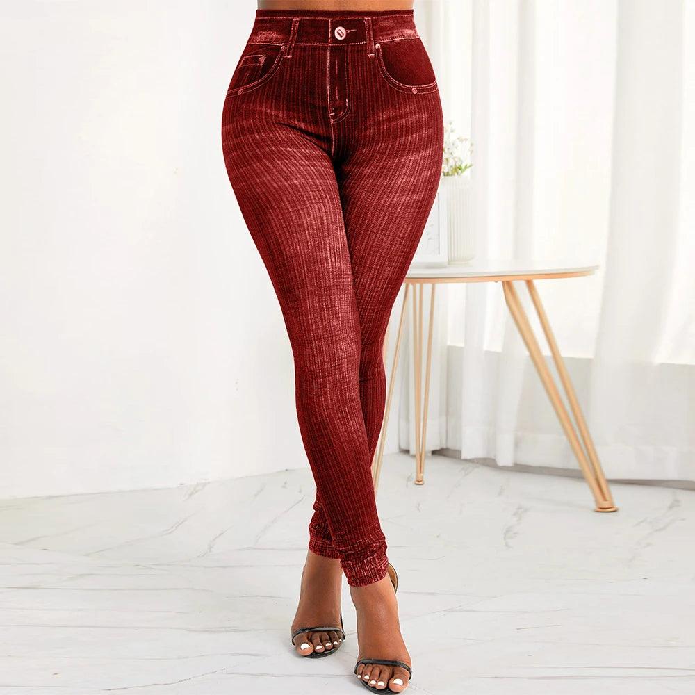 Women's Jeans High Waist Pants Ladies Casual Stretchy Skinny Trousers - MAXIME